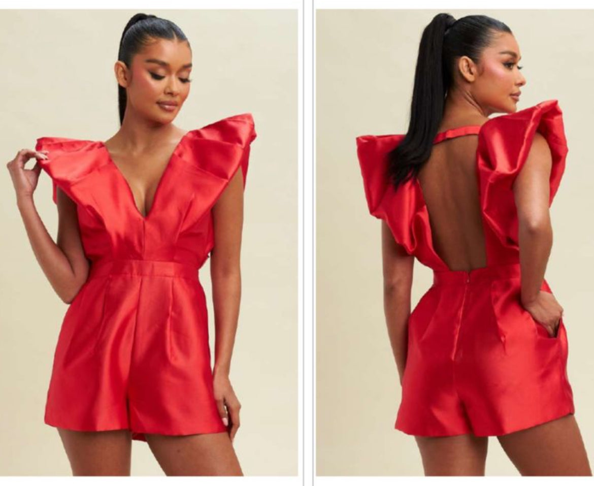 Satin structured romper