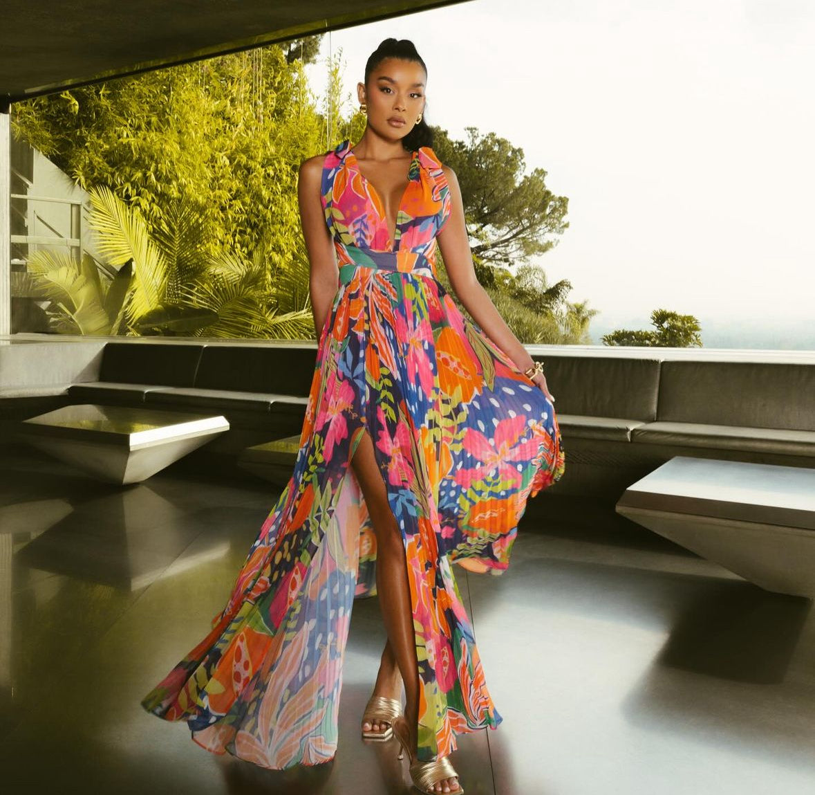 Dress woven tropic
