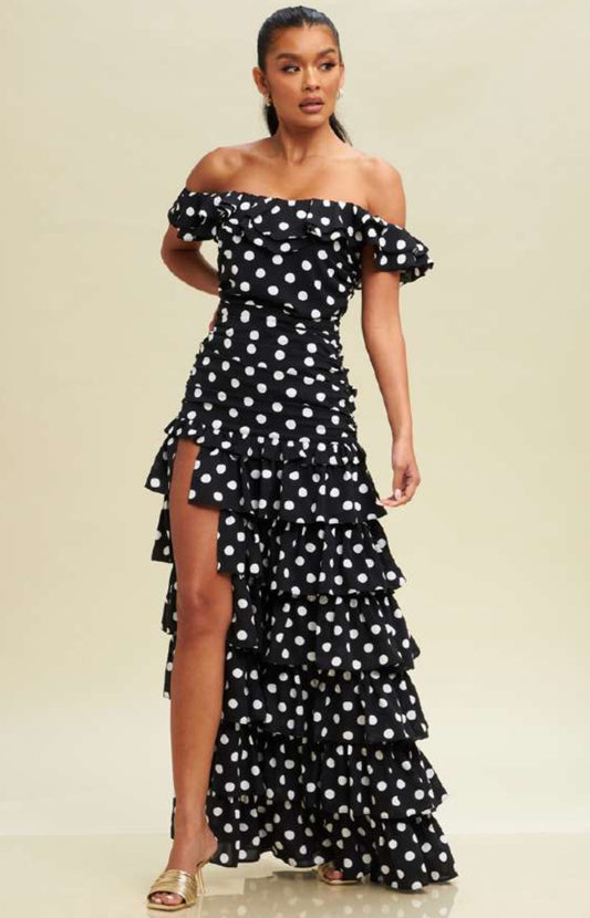 Ruffle tier maxi dress