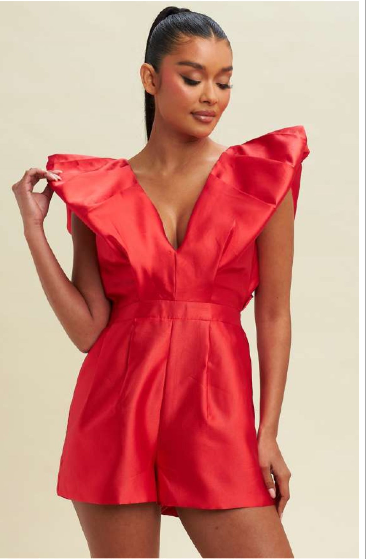 Satin structured romper