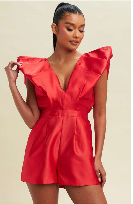 Satin structured romper