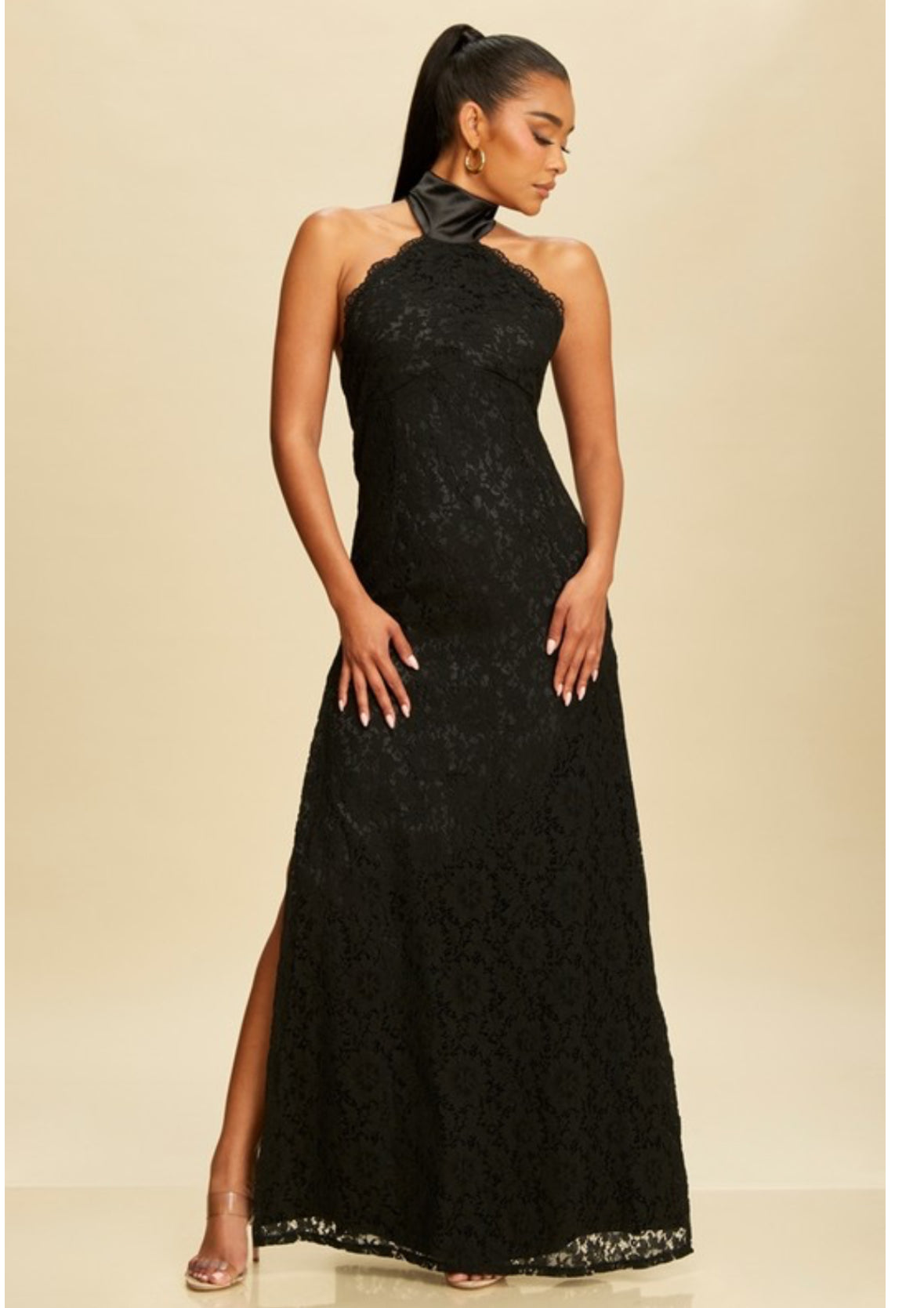 Floral lace maxi dress