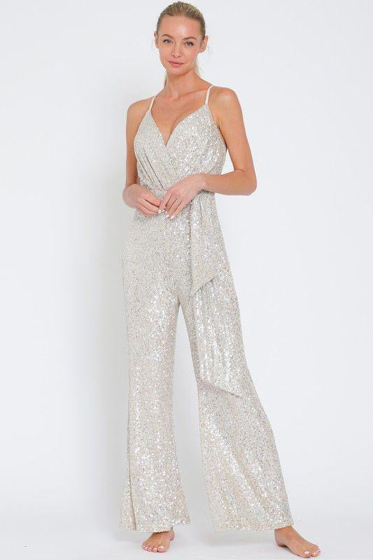 Jumpsuit silver nude